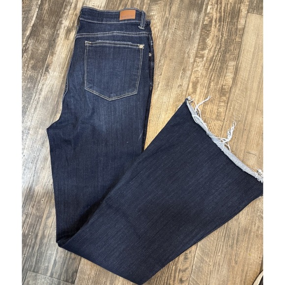 Judy Blue Denim - Judy Blue High Rise, Raw Hem Flare Jeans Size 11 Tummy Control